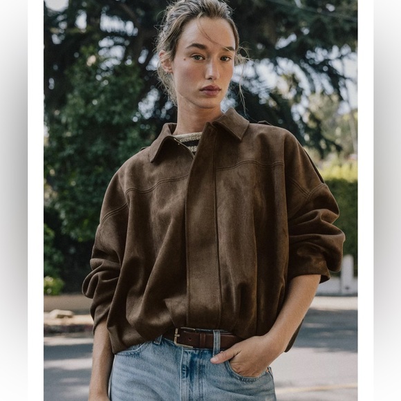 Zara Jackets & Blazers - Zara SUEDE EFFECT BOMBER JACKET